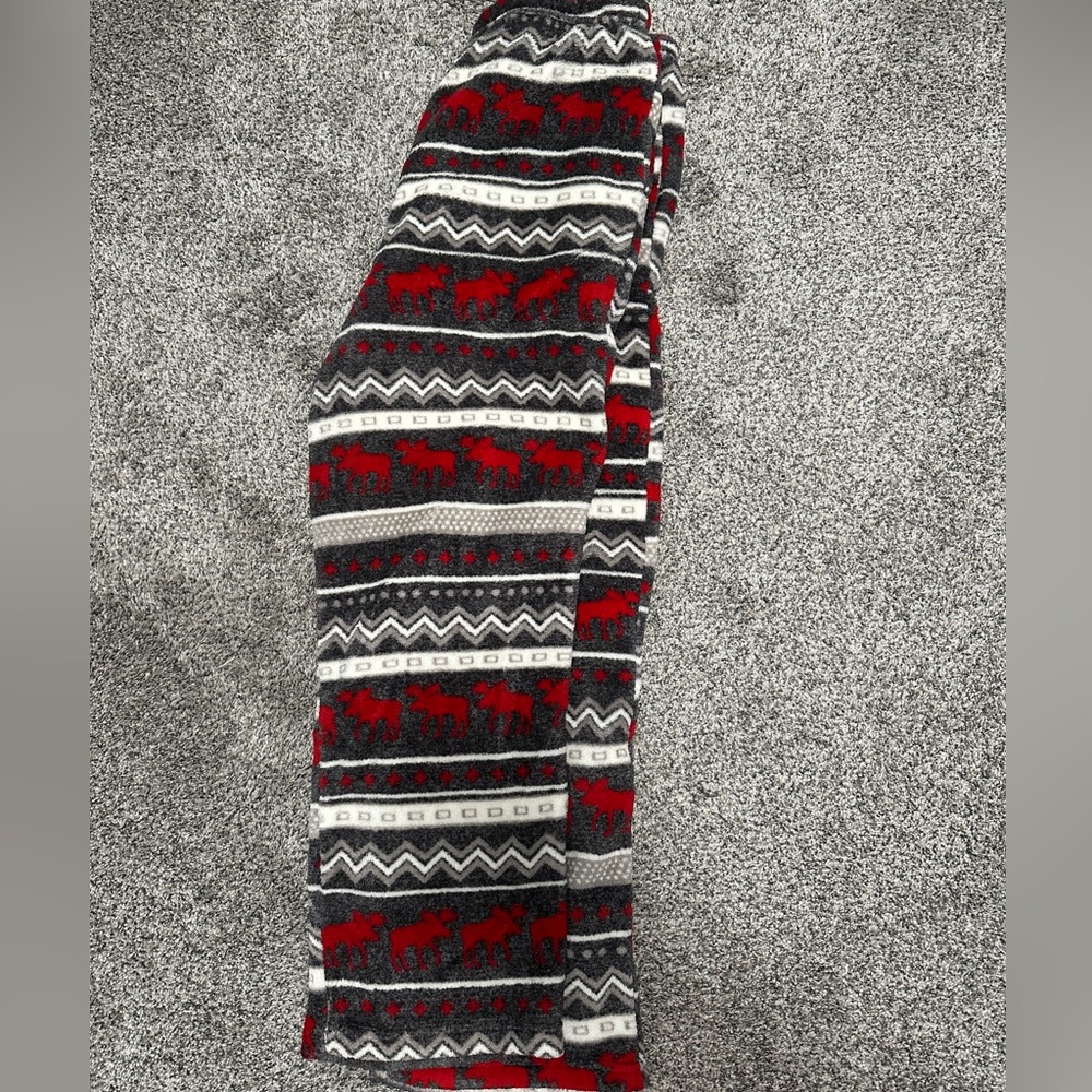 Lazy One Mens Fleece Pajama Bottoms - Red and Gray - Picture 6 of 9